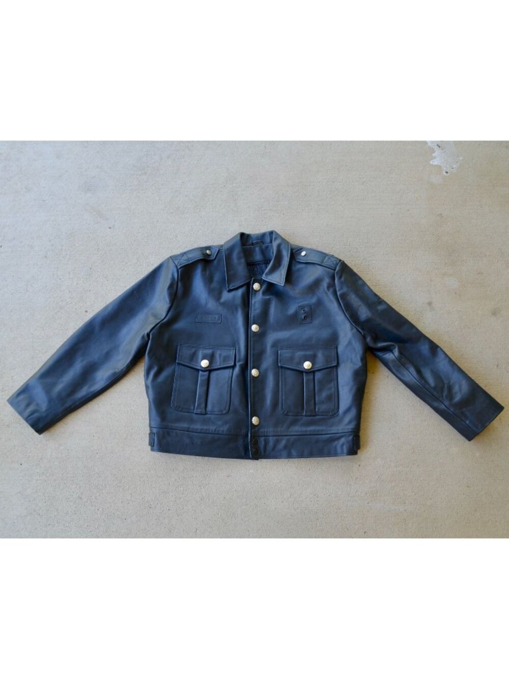 Vintage Nate's Leather Patrol Jacket Size XL Chicago Motorcycle Black CLEAN!